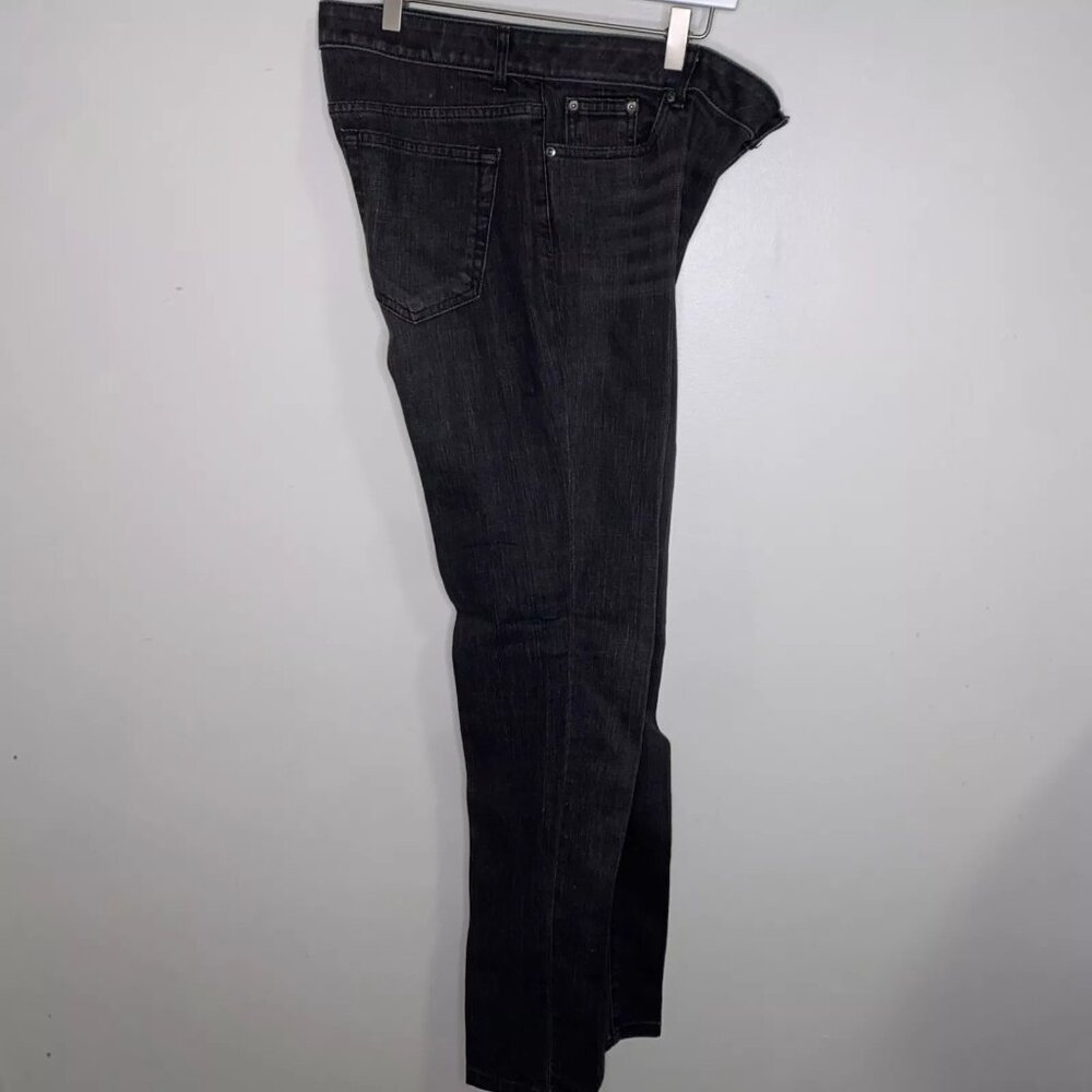 Garnet Hill Essential straight leg black jeans women's size 31 12